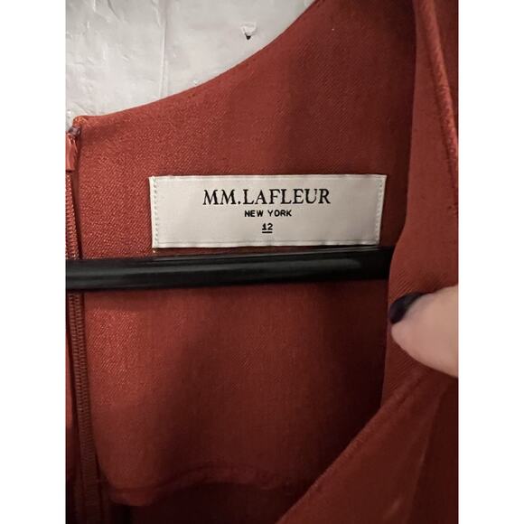 M.M. Lafleur Burnt Orange The Annie Dress Midi Sheath Sz 12 - Picture 2 of 4